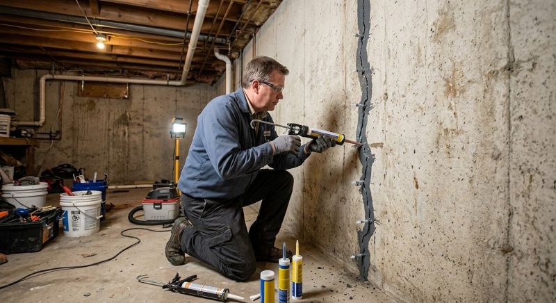 Basement Crack Repair in East Providence, RI
