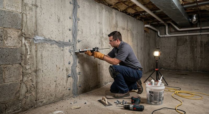 Basement Crack Repair in East Providence, RI
