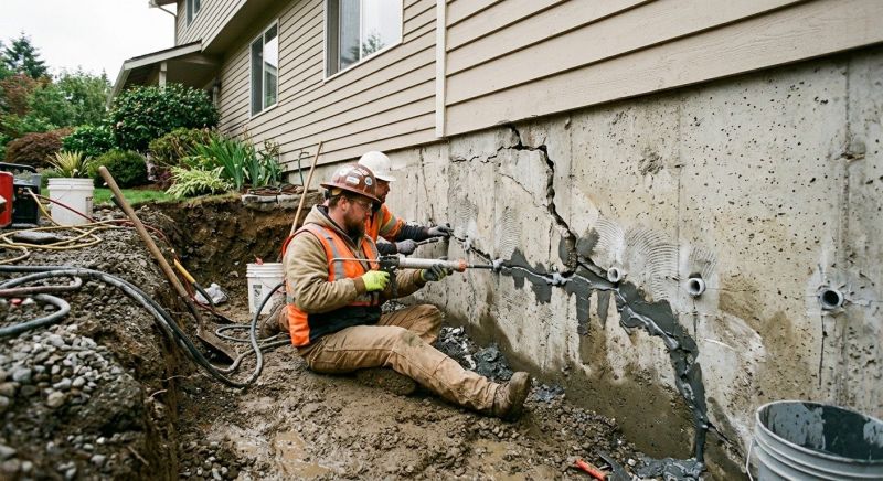 Cracked Foundation Repair in Plainville, MA