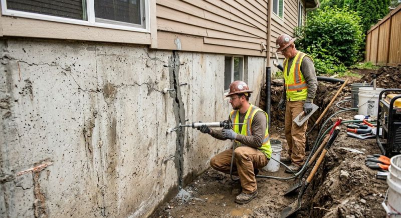 Cracked Foundation Repair in West Greenwich, RI