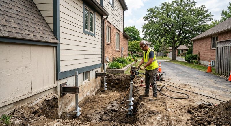 Helical Piers Installation in East Providence, RI