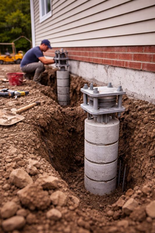 Helical Piers Installation in East Providence, RI
