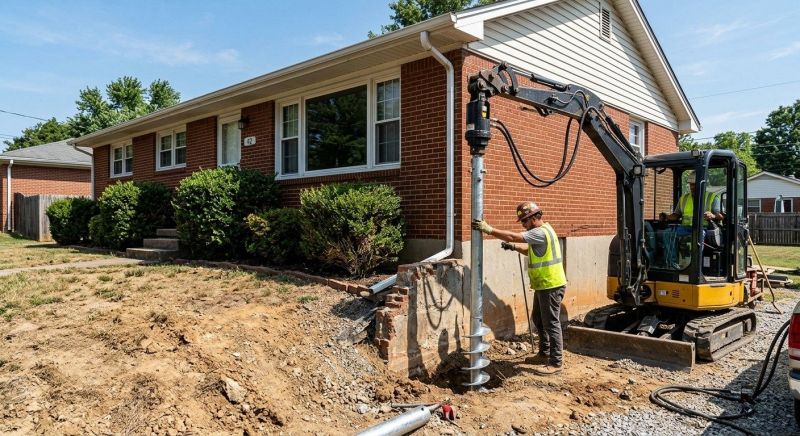 Helical Pile Installation in East Providence, RI