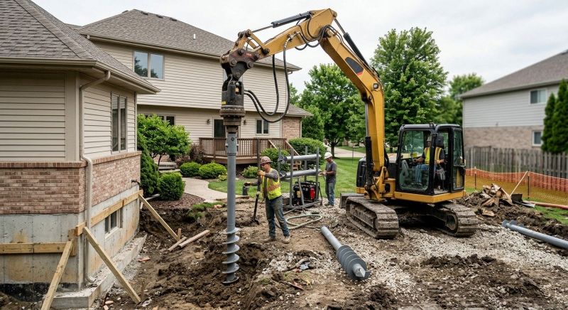 Helical Pile Installation in East Providence, RI