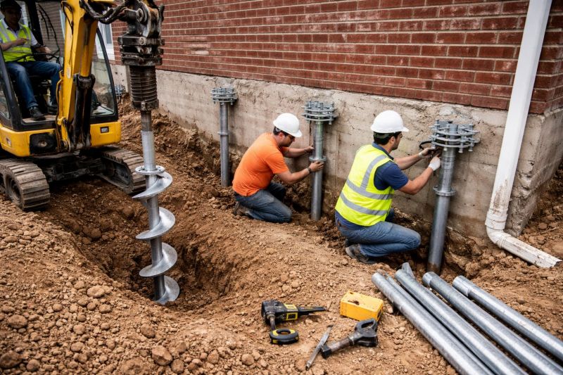 Helical Pile Installation in East Providence, RI
