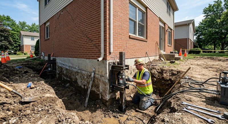 Sinking Foundation Repair in Medway, MA
