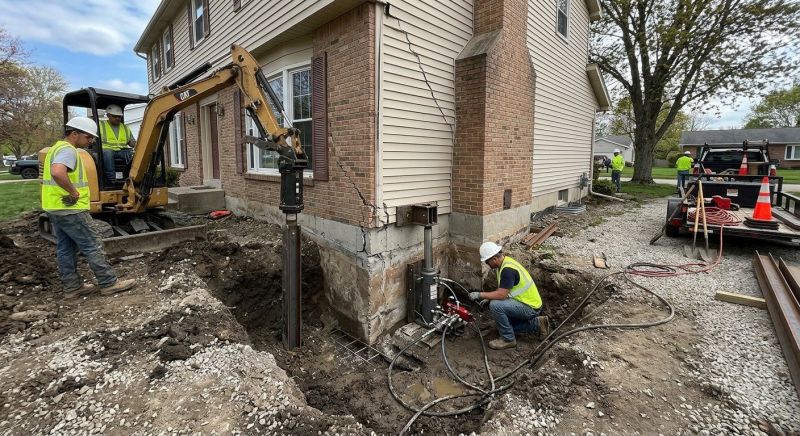 Sinking Foundation Repair in Uxbridge, MA