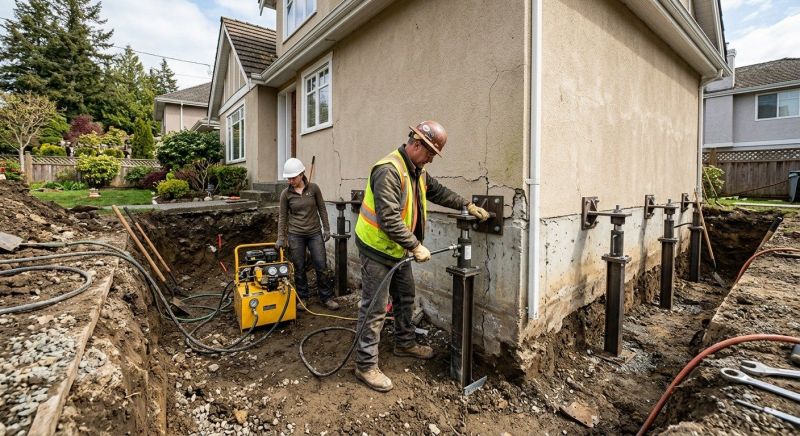 Sinking Foundation Repair in Warren, RI